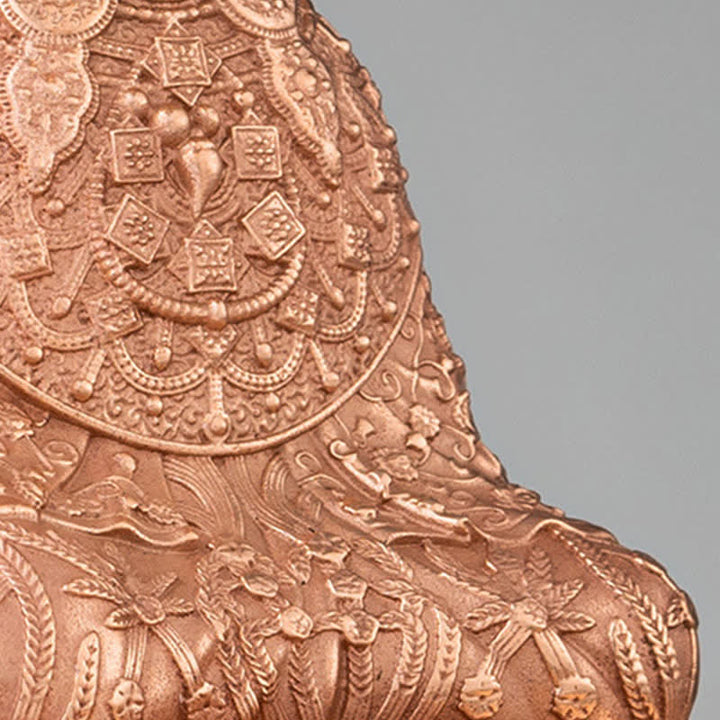 Statua di Buddha Shakyamuni in rame fatta a mano con compassione, decorazione