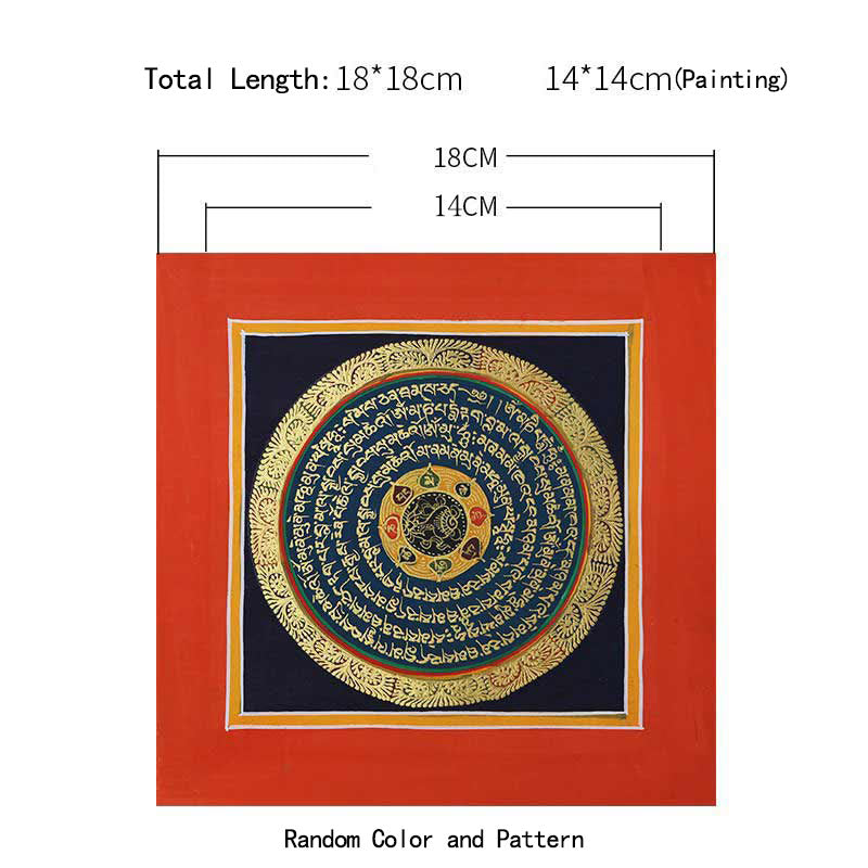 Dipinto Thangka tibetano fatto a mano, benedizione spirituale, scatola cieca, motivo a colori casuali