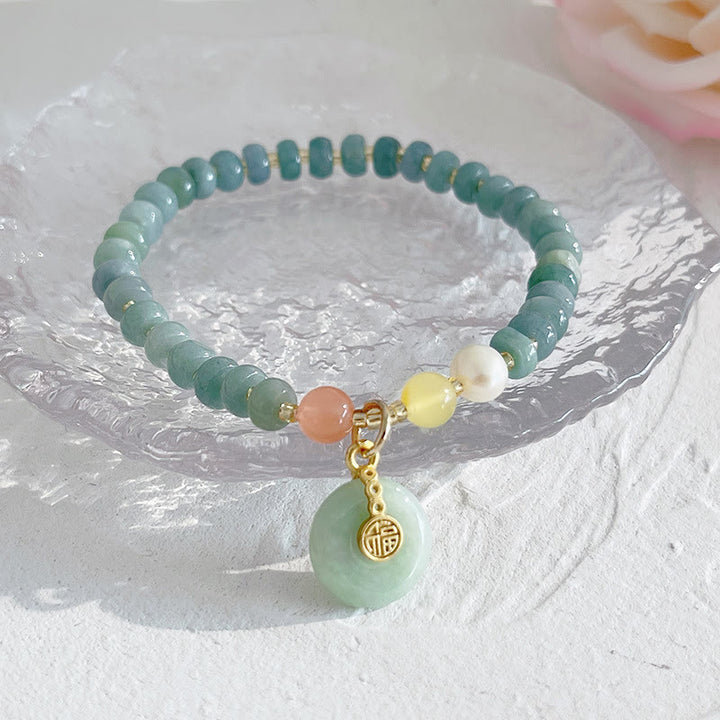 Buddha Stones, giada naturale di Hetian, perle, fibbia della pace, carattere Fu, zucca, borsa dei soldi, quarzo fragola, braccialetto della fortuna PiXiu