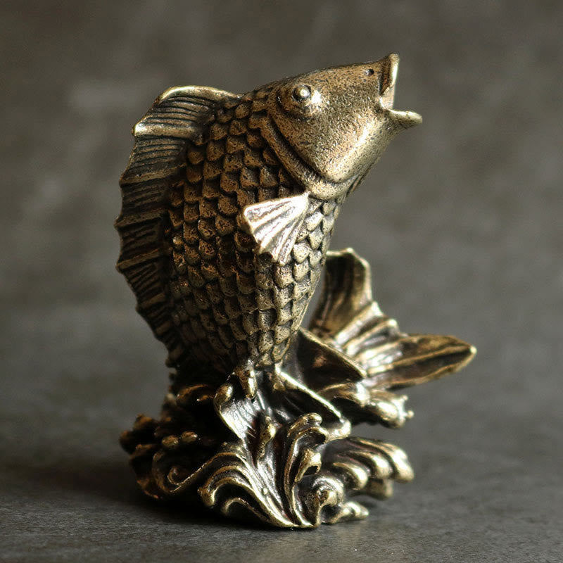 Buddha Stones fatte a mano Piccolo pesce Koi Rame Ricchezza Decorazione per la casa - Pesce Koi (Fortuna♥Prosperità) - image 0