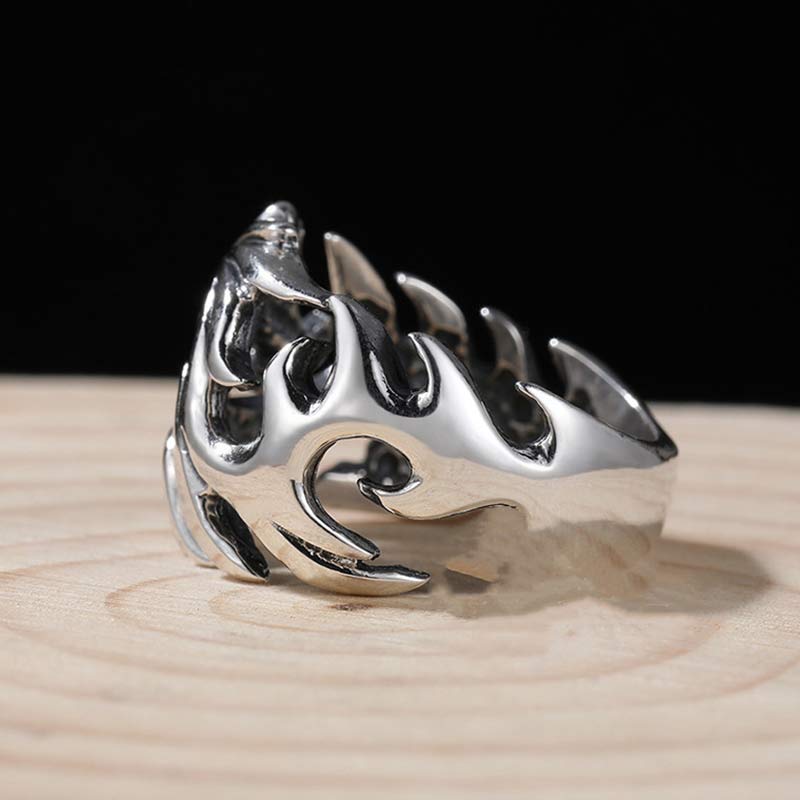 Anello regolabile con motivo a drago Buddha Stones, protezione e forza