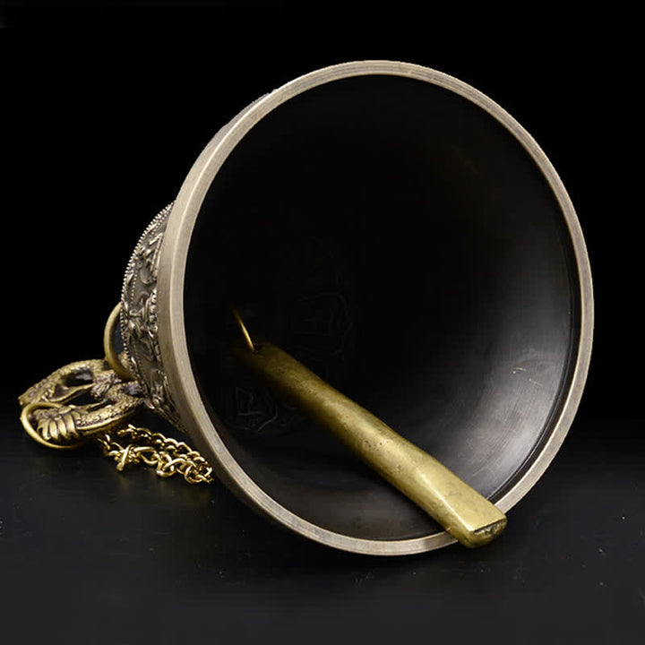 Campanello a vento con drago e Buddha inciso tibetano, decorazione da appendere alla parete in rame - image 7