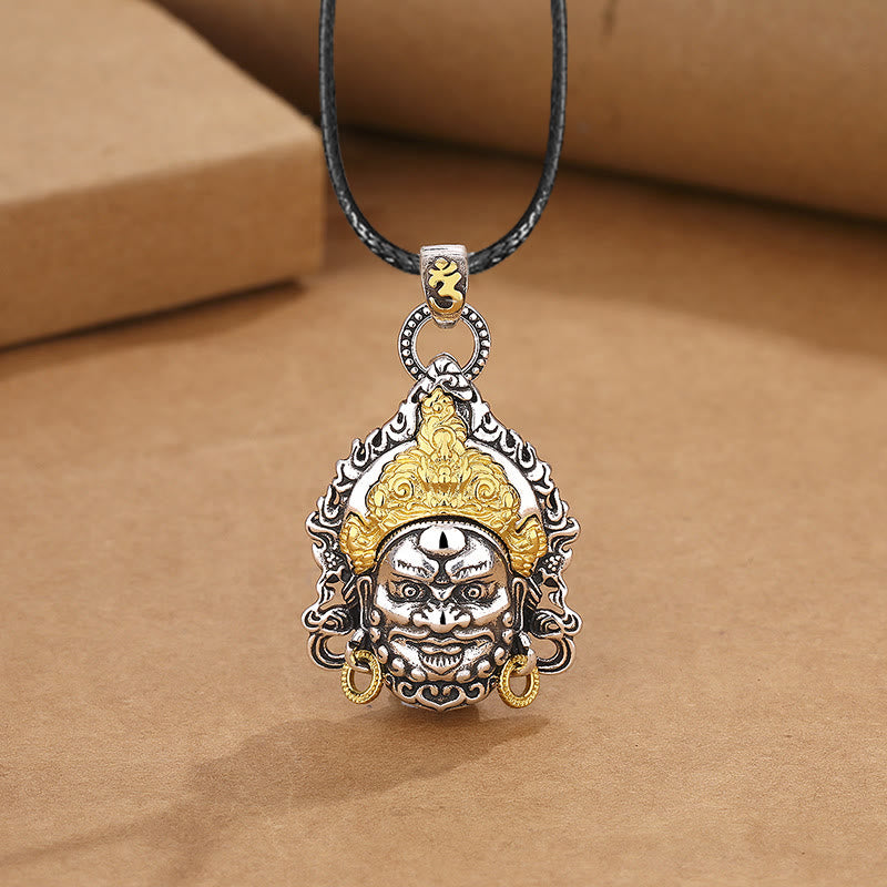 Buddha Stones Amuleto Dio della Ricchezza Giallo Rame Fortuna Collana Pendente