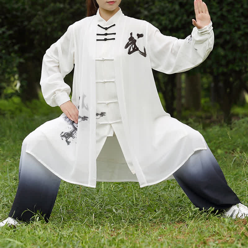 Buddha Stones 3 pezzi Yin Yang Albero Tai Chi Spirituale Zen Pratica Meditazione Preghiera Uniforme Unisex Abbigliamento Set
