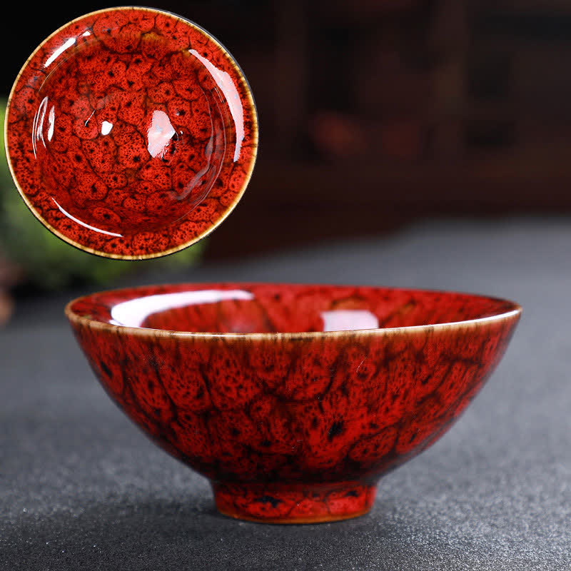 Tazze da tè in ceramica colorata con Buddha Stones, per casa e ufficio - Arancione Rosso - image 73