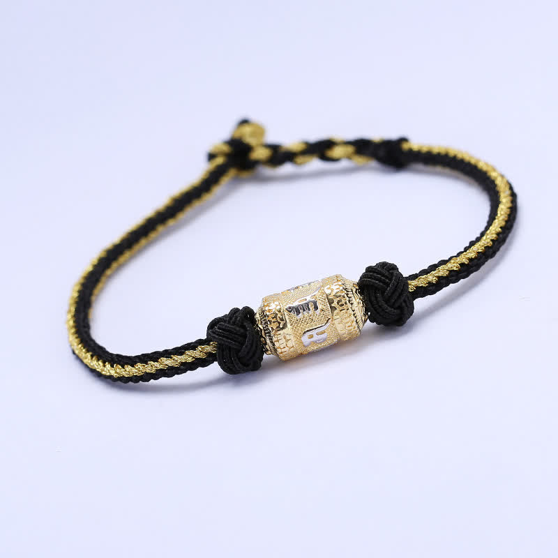 Braccialetto con corda rossa, in argento sterling 925, con ruota di preghiera Om Mani Padme Hum, con Buddha Stones e forza