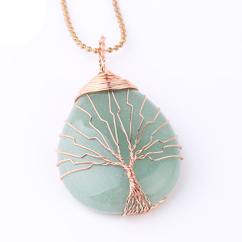 Buddha Stones Cristallo di quarzo naturale Albero della vita Collana con ciondolo energetico curativo