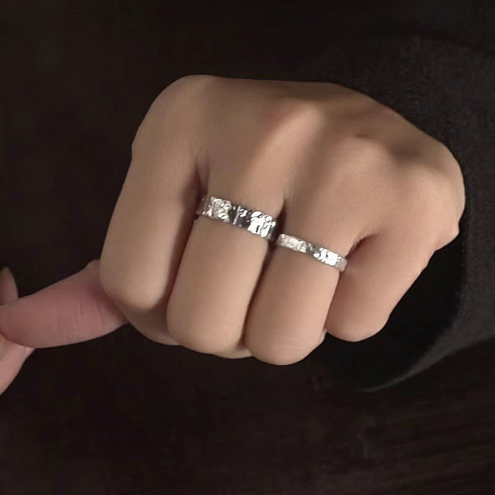 Anello di coppia di benedizione con design semplice in argento sterling 925 Buddha Stones - image 9