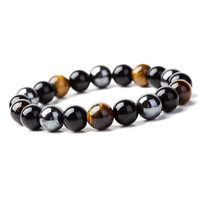 Set di bracciali e collane con occhio di tigre tibetano Buddha Stones