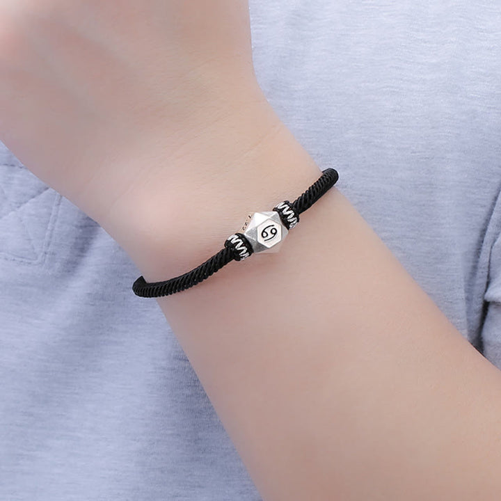 Braccialetto di corda fatto a mano con protezione delle 12 costellazioni dello zodiaco in argento sterling 999 Buddha Stones - image 7