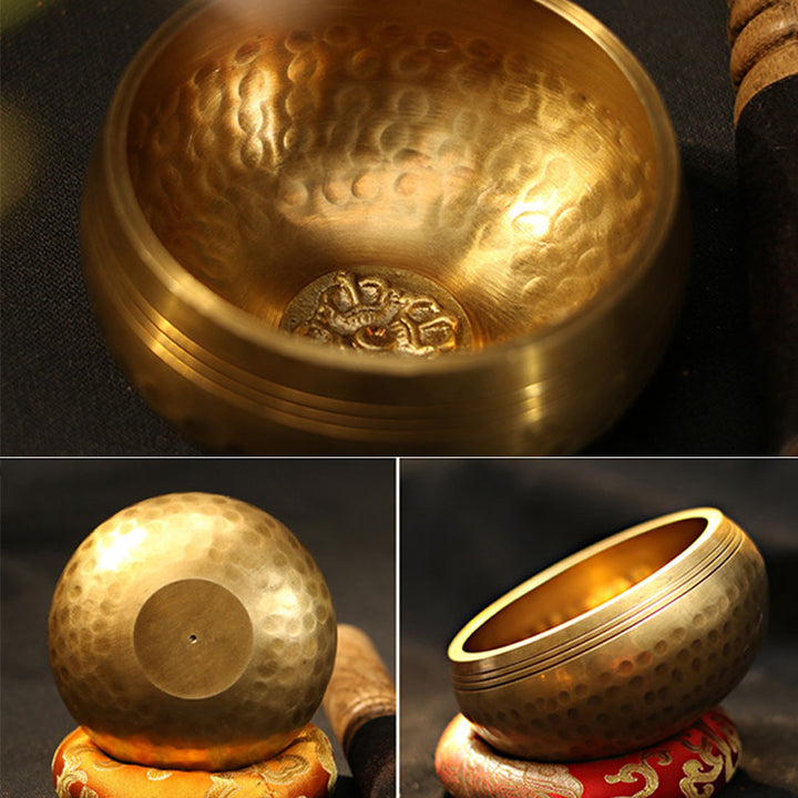 Buddha Stones Ciotola sonora tibetana realizzata a mano per il relax e la meditazione consapevole. Set di ciotole sonore. - image 8