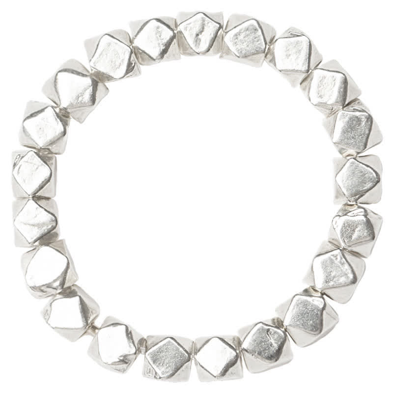 Anello di benedizione con perline in argento sterling 925 Buddha Stones