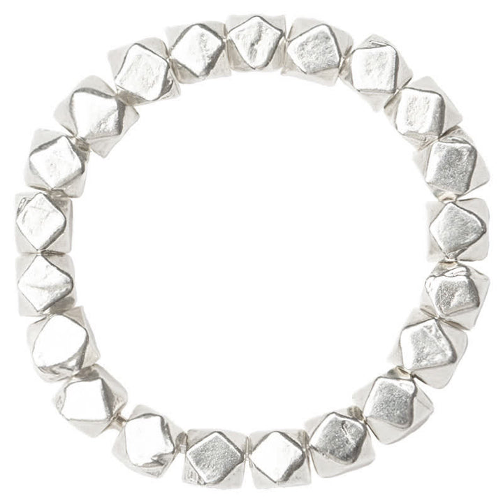 Anello di benedizione con perline in argento sterling 925 Buddha Stones