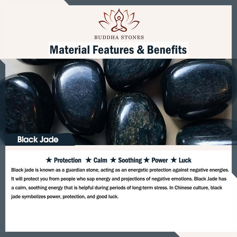 Collana con ciondolo in acciaio al titanio Buddha Stones in giada nera naturale Kwan Yin Avalokitesvara Wealth - image 11