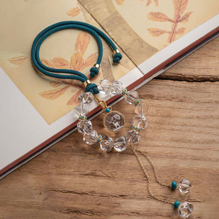 Buddha Stones Cristallo Bianco Cervo Zucca Protezione Auto Decorazione Appesa