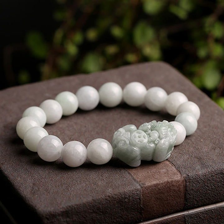 Buddha Stones Fengshui Ricchezza Prosperità Giada PiXiu Braccialetto della Fortuna