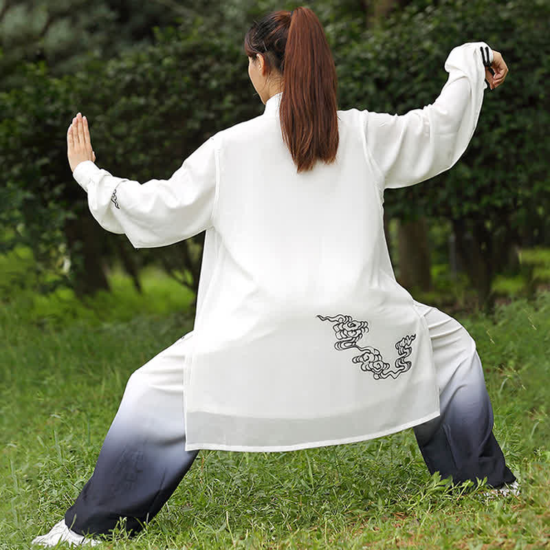 Buddha Stones Nuvole di buon auspicio Gradiente Meditazione Preghiera Spirituale Zen Tai Chi Qigong Pratica Set di abbigliamento da donna - image 7
