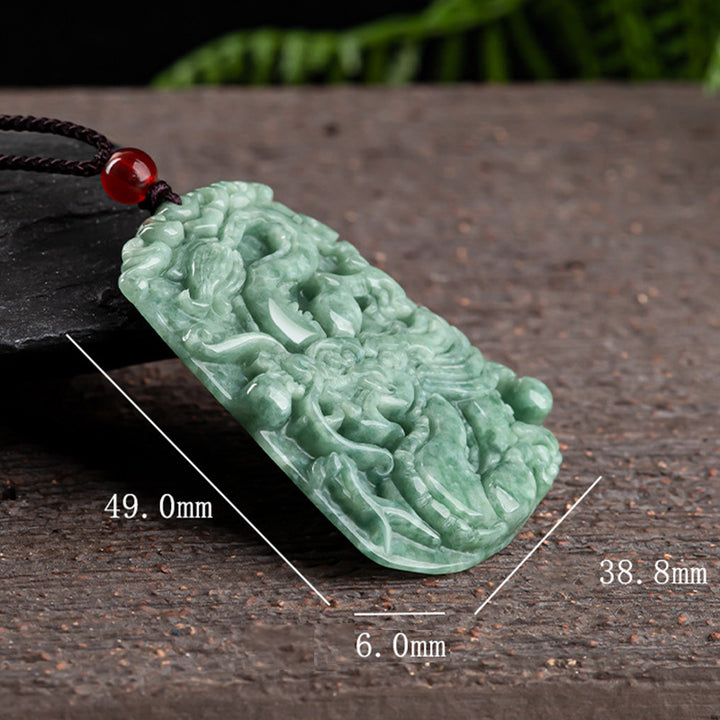 Collana con ciondolo a corda con forza di Buddha Stones Zodiaco cinese Drago Giada - image 7