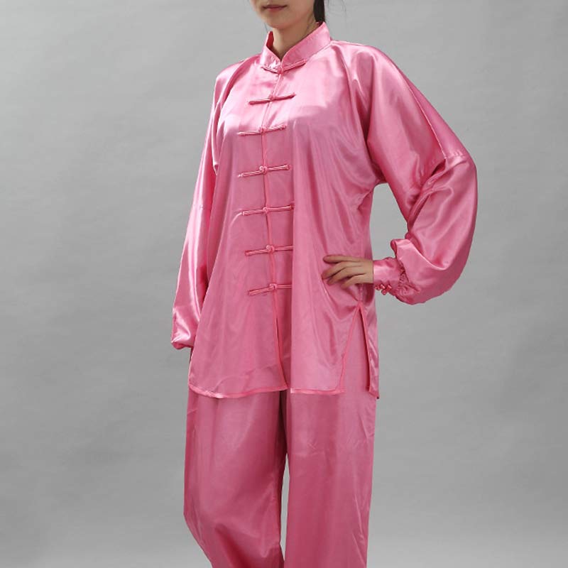 Buddha Stones Modello semplice Meditazione Preghiera Spirituale Zen Tai Chi Qigong Pratica Set di abbigliamento unisex - Rosa - XS- ADATTO PER US/UK/AU/EU-13-14Y - image 20