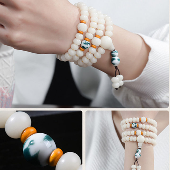 Buddha Stones Braccialetto con ciondolo di benedizione del loto con perline di Bodhi - image 14