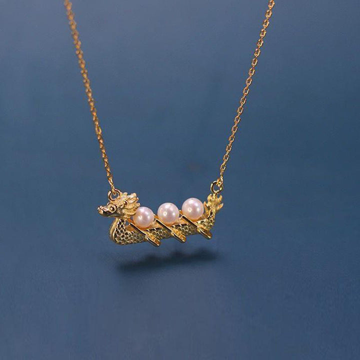 Collana con ciondolo di perle curative a forma di drago Buddha Stones