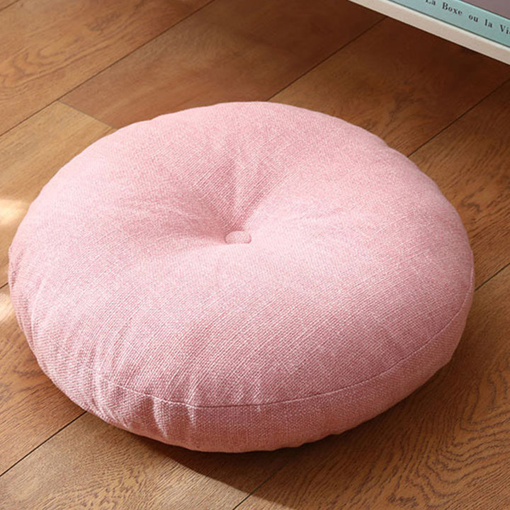 Cuscino per seduta da meditazione in lino con motivo semplice Buddha Stones e loto, decorazione per la casa e il soggiorno