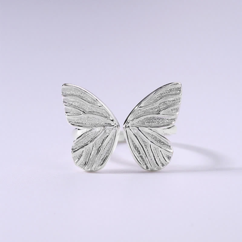 Anello Buddha Stones 925 Sterling Silver Butterfly Love Freedom