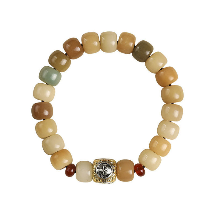 Buddha Stones Semi di Bodhi naturali Il Signore della Foresta dei Cadaveri Om Mani Padme Hum Braccialetto della Saggezza