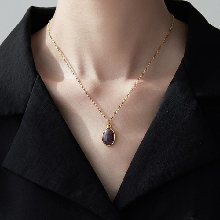 Collana con ciondolo di benedizione in quarzo rosa, ametista, avventurina verde naturale Buddha Stones