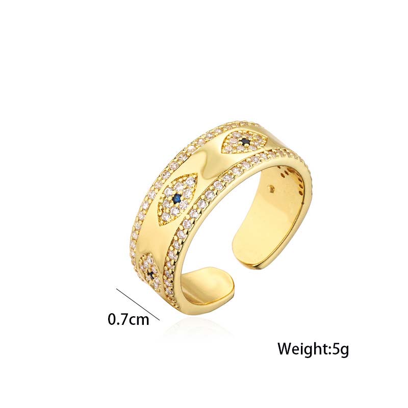 Anello in lega di rame Buddha Stones, malocchio, fortuna e benedizione