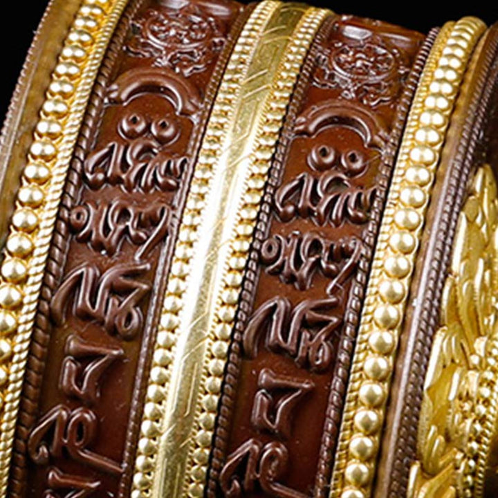 Ruota di preghiera tibetana Sei parole vere Decorazione in rame con bilanciamento - image 9