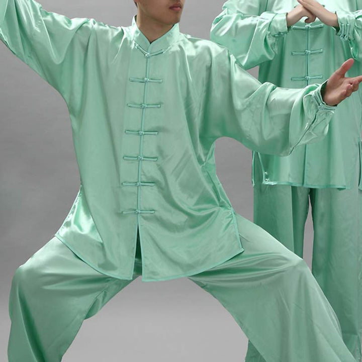 Buddha Stones Modello semplice Meditazione Preghiera Spirituale Zen Tai Chi Qigong Pratica Set di abbigliamento unisex - Verde - 2XL- ADATTO PER USA/UK/AU/UE - XL - image 16