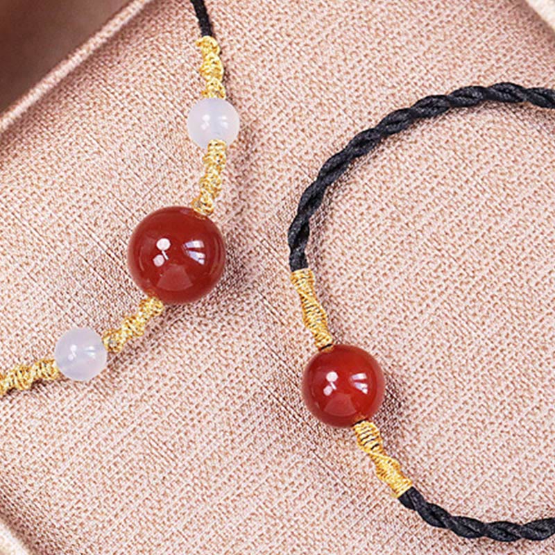 Buddha Stones Agata rossa naturale Calcedonio Autoaccettazione Fiducia String Bead Bracciale Collana Pendente