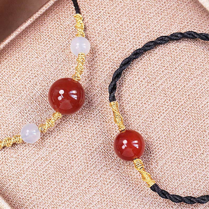 Buddha Stones Agata rossa naturale Calcedonio Autoaccettazione Fiducia String Bead Bracciale Collana Pendente