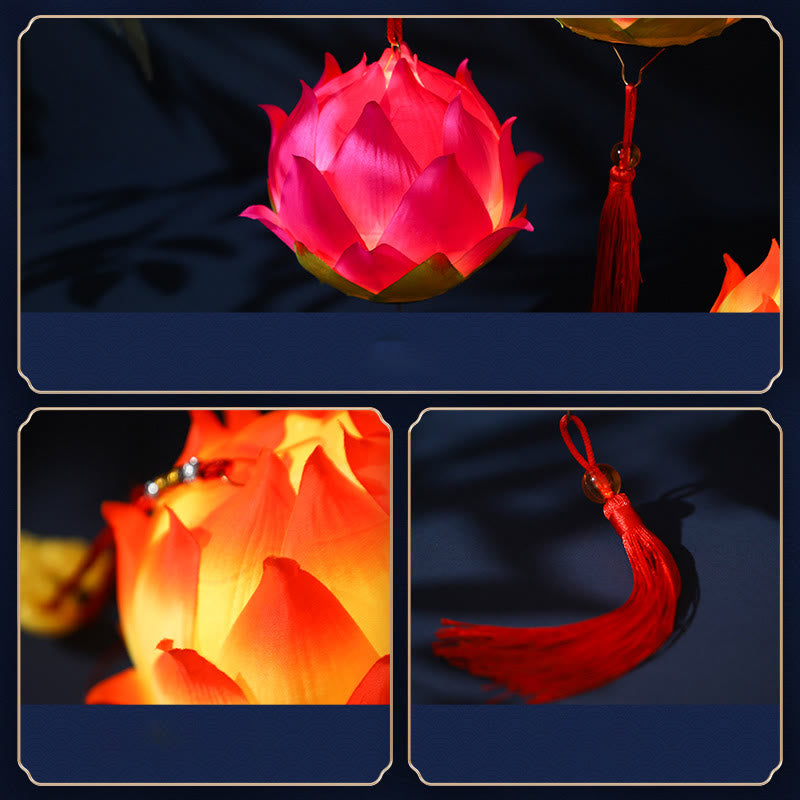 Decorazione lampada lanterna drago fiore di loto fai da Buddha Stones - image 5