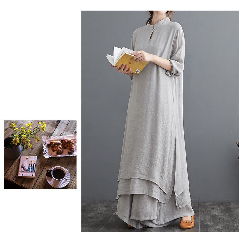 Buddha Stones Modello semplice Meditazione Preghiera Spirituale Zen Pratica Yoga Abbigliamento Donna Set