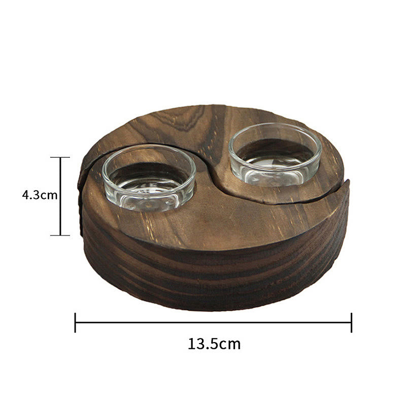Buddha Stones Yin Yang Portacandele in legno Meditazione Rituali Usa oggetti