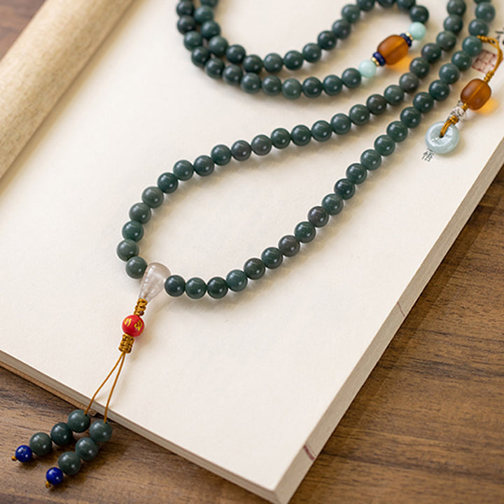 Buddha Stones 108 Perle Bodhi Seed Benedizione Meditazione Bracciale Mala