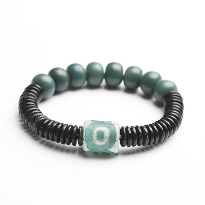 Braccialetto tibetano Bodhi Cyan Seed Dzi Bead Coconut Shell Keep Away Evil Spirits