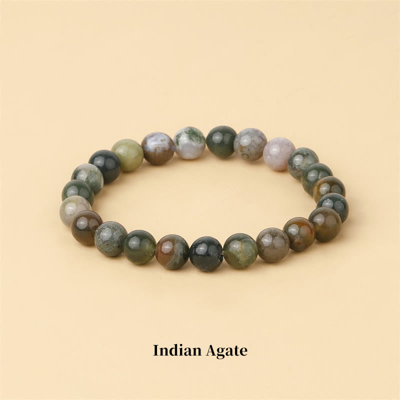 Braccialetto di perle curative in quarzo naturale Buddha Stones - 8 millimetri - Agata indiana - image 69