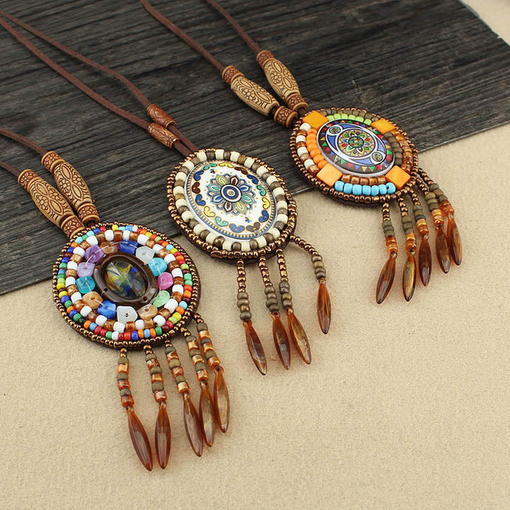 Buddha Stones Mandala Pattern Perline Collana Creatività Ciondolo
