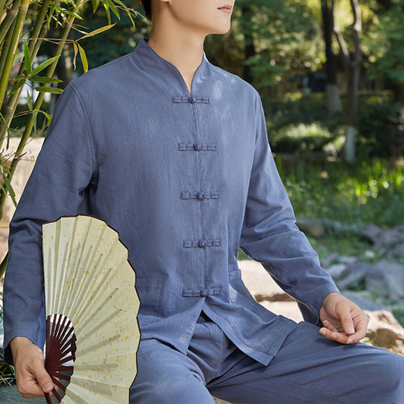 Buddha Stones Spirituale Zen Pratica Yoga Meditazione Preghiera Abbigliamento Cotone Lino Set Uomo