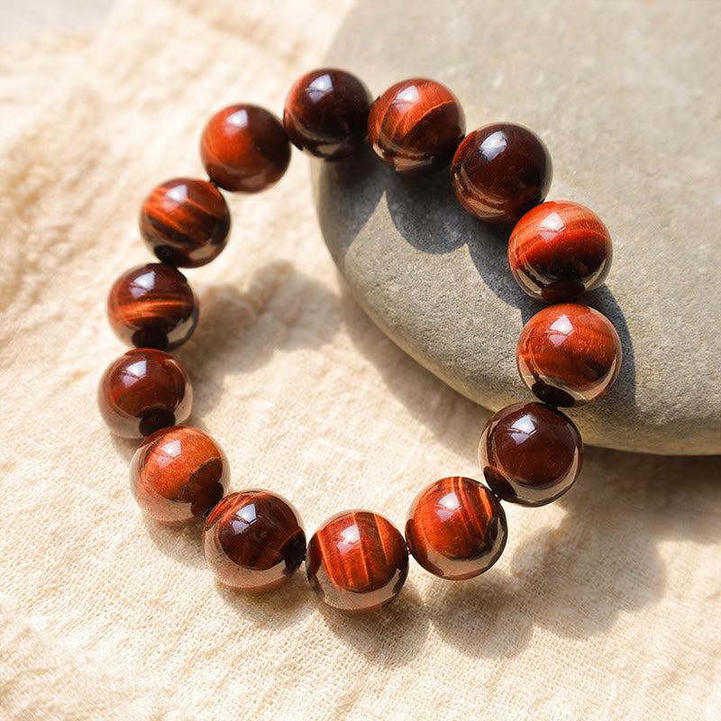 Buddha Stones Bracciale con perle curative in occhio di tigre naturale - 12 mm - image 6