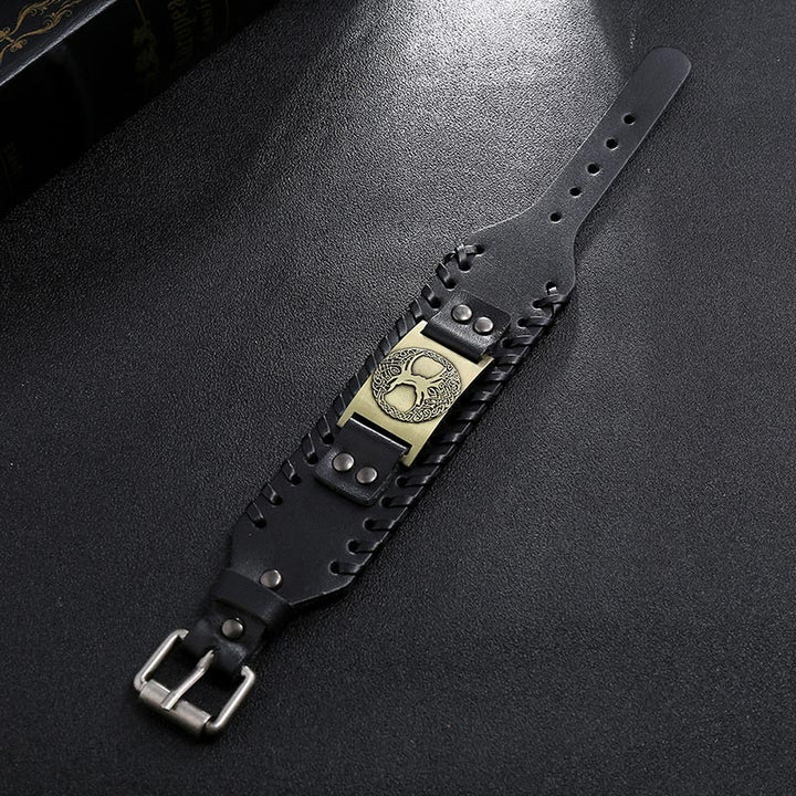 Buddha Stones Bracciale in pelle con albero della vita portafortuna - image 6