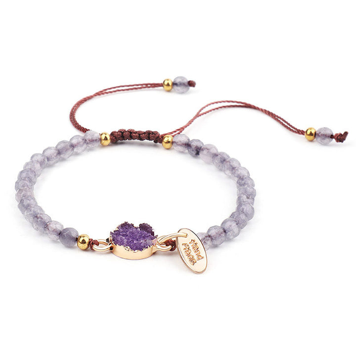 Braccialetto di guarigione fortunato con ciondolo di cristallo naturale Buddha Stones