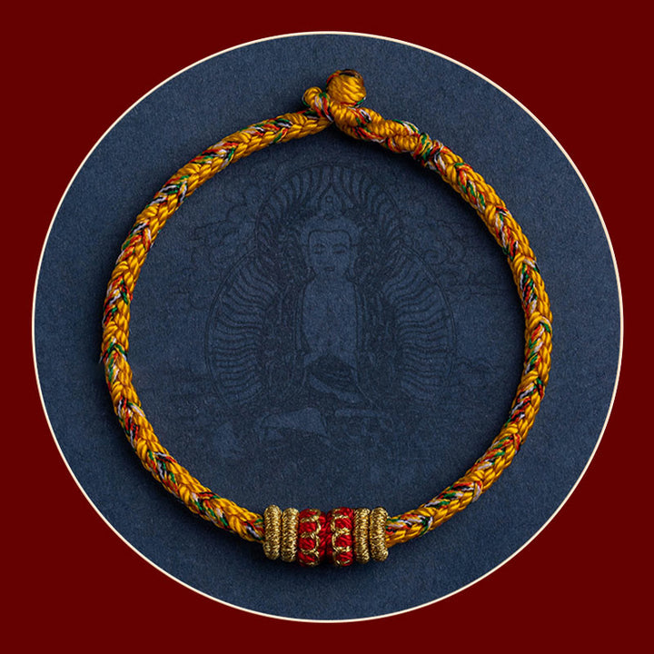 Buddha Stones Tibet Fatto a mano Zodiaco cinese Buddha natale Fortuna Forza Braccialetto di corda intrecciata