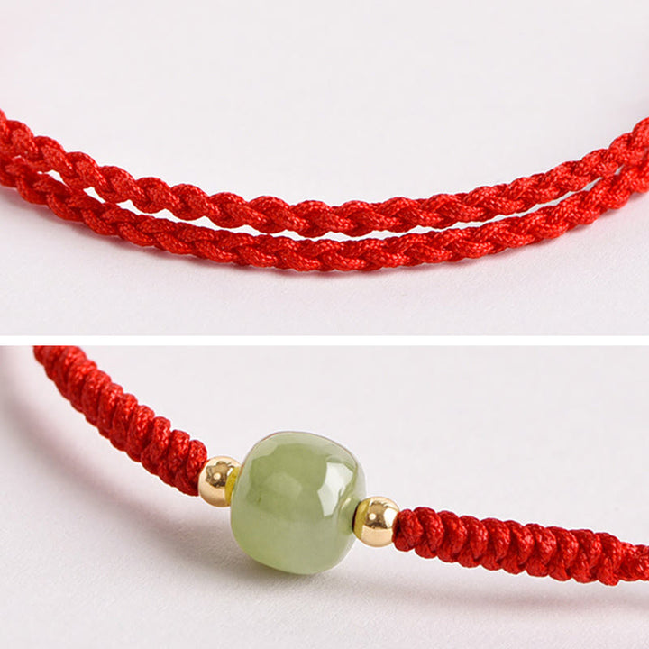Bracciale intrecciato con Buddha Stones e portafortuna