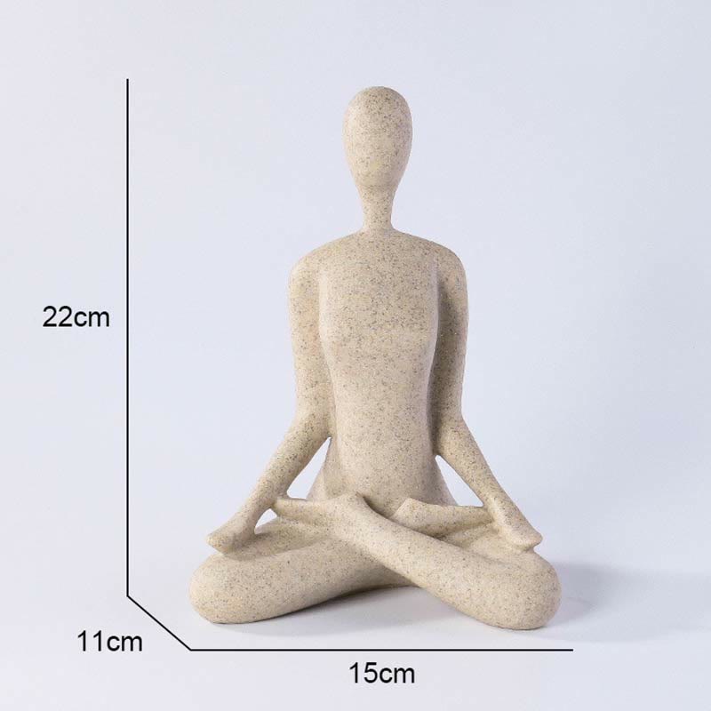 Scultura in resina di statuetta spirituale astratta di yoga che medita esercizio decorazione da scrivania
