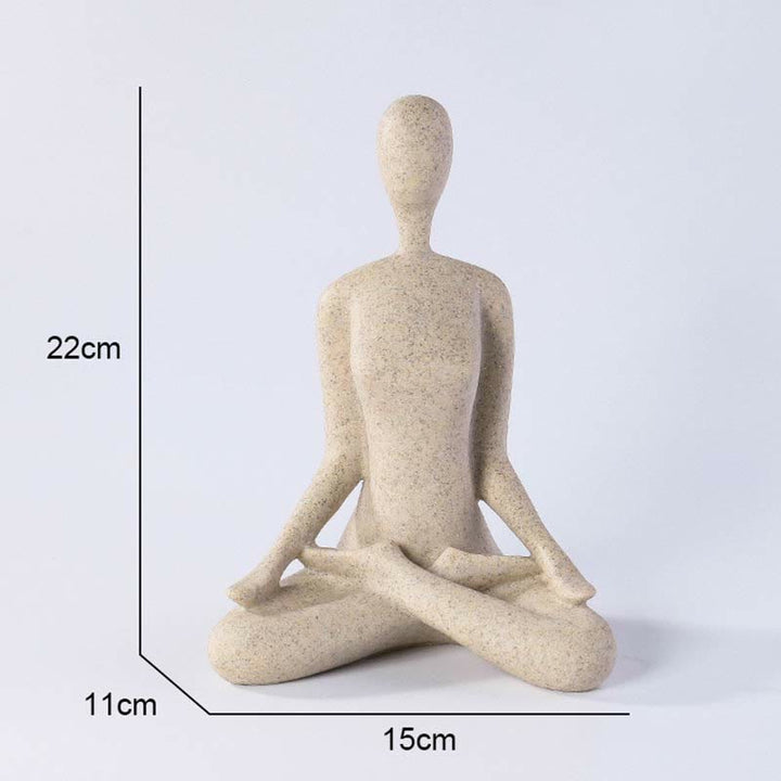 Scultura in resina di statuetta spirituale astratta di yoga che medita esercizio decorazione da scrivania