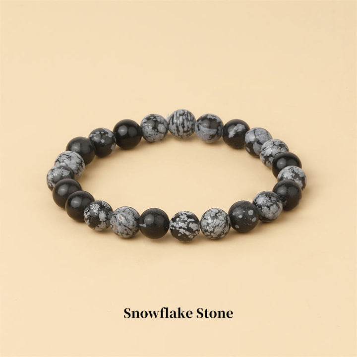 Braccialetto di perle curative in quarzo naturale Buddha Stones - 8 millimetri - Pietra fiocco di neve - image 66